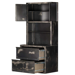 Ironworks Hutch with Lateral File | 78"H x 36"W x 24"D